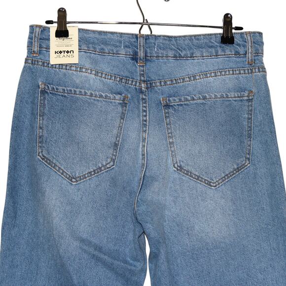 KOTON Button High Waist Light Wash Jeans 32 / 32 - Picture 4 of 8